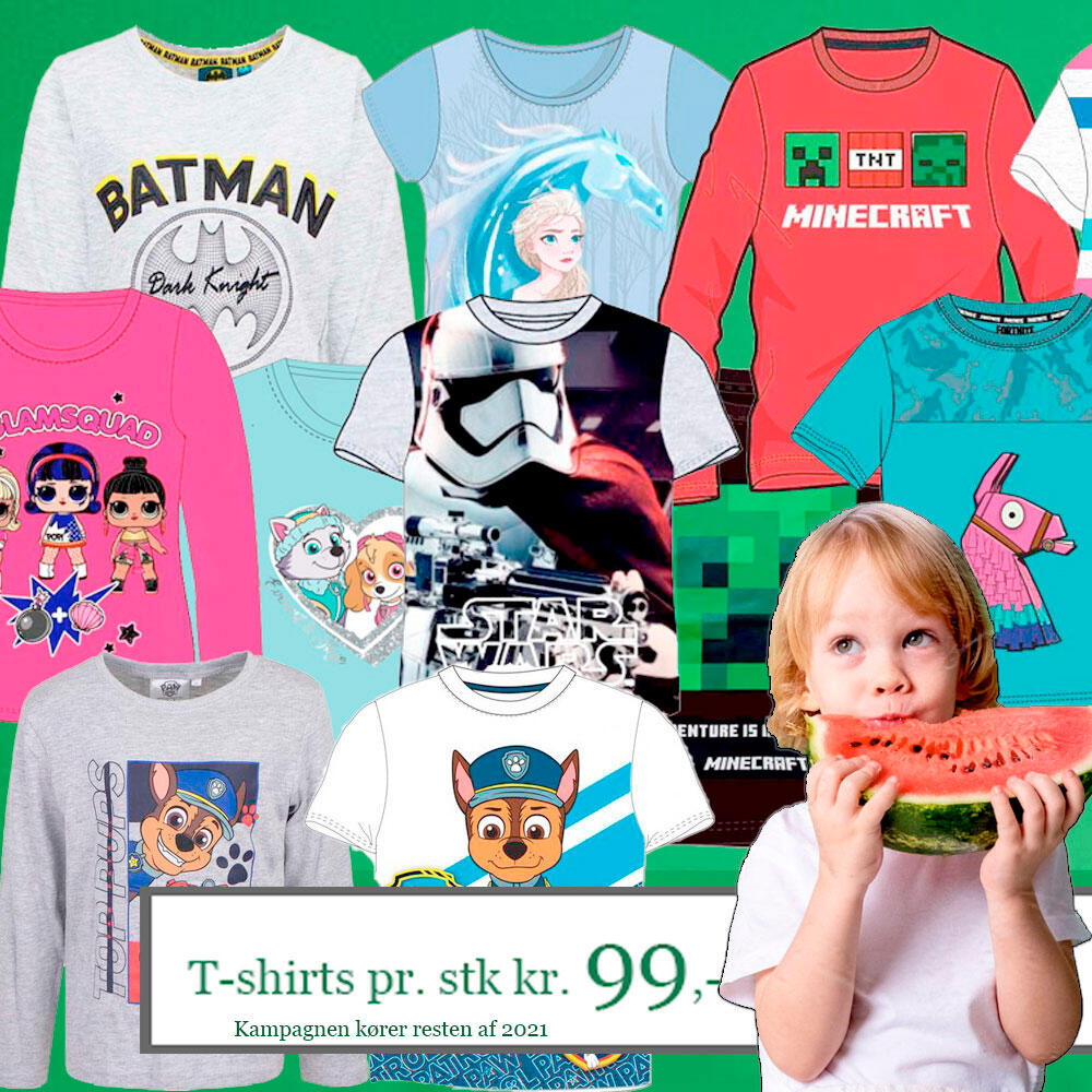 T-shirt kampagne kun 99,- kr