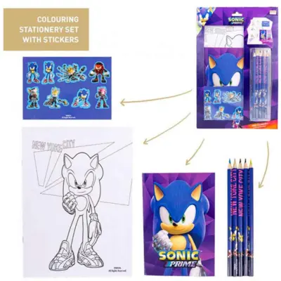 Sonic-The-Hedgehog-Farvesæt-med-blyanter
