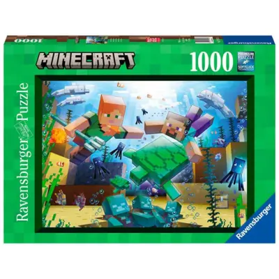Minecraft-Puslespil-1000-Brikker-Ravenburger.