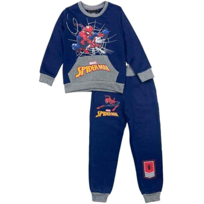 Spiderman-joggingsæt-navy-grå-str.-3-8-år.