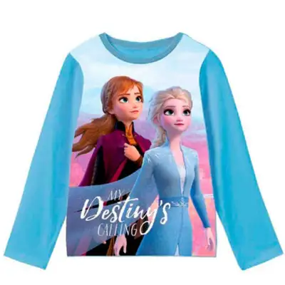 Disney-Frost-T-shirt-Langærmet-Turkis-str.-2-8-år.