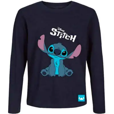 Lilo-og-Stitch-T-shirt-langærmet-navy-str.-2-8-år