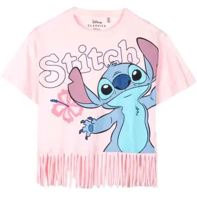Lilo-og-Stitch-t-shirt-kort-lyserød-6-14-år