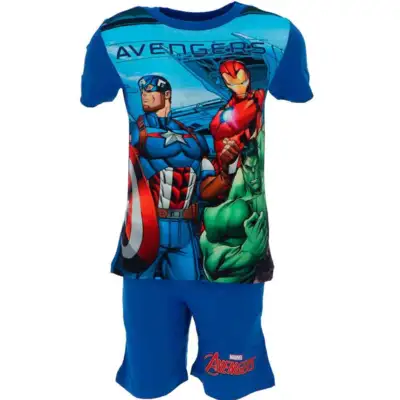 Marvel-Avengers-Pyjamas-Kort-Blå-3-8-år.