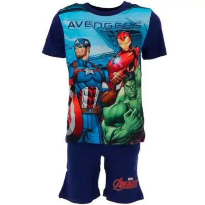 Marvel-Avengers-kort-pyjamas-navy-3-8-år