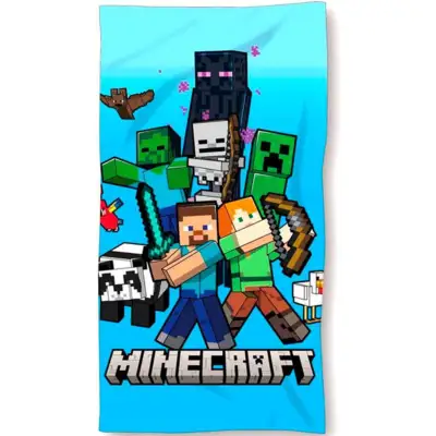 Minecraft-Badehåndklæde-70x140cm-Bomuld