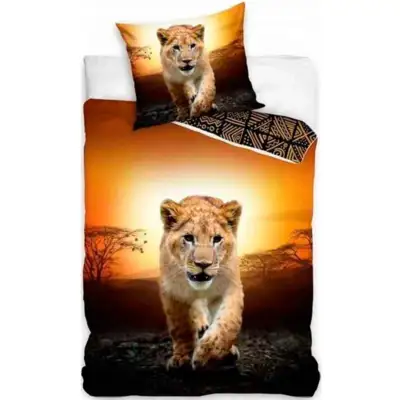 Løve-sengetøj-140-x-200-bomuld