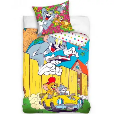 Tom-og-Jerry-sengetøj-140-x-200-bomuld.