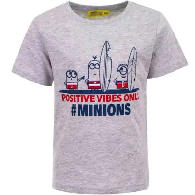 Minions-t-shirt-kort-grå-3-8-år-Vibes-Only