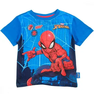 Marvel-Spiderman-t-shirt-kortærmet-blå-3-8-år.