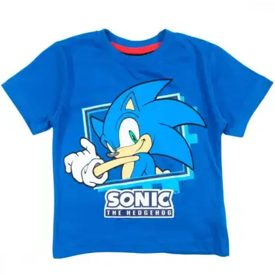 Sonic-The-Hedgehog-t-shirt-kortærmet-blå