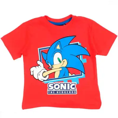 Sonic-The-Hedgehog-t-shirt-kortærmet-rød