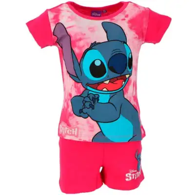 Lilo-og-Stitch-pyjamas-kort-Stitch-pink-3-8-år