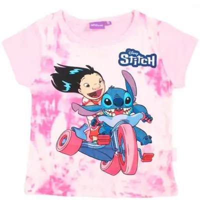 Lilo-og-Stitch-T-shirt-kortærmet-lyserød-3-8-år.