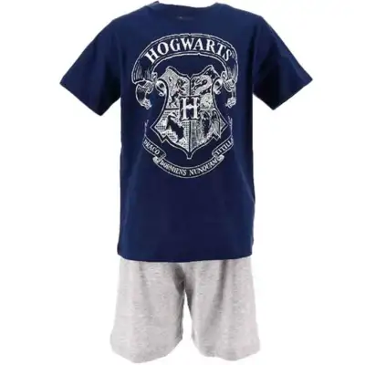 Harry-Potter-kort-pyjamas-navy-grå-10-16-år.