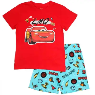 Disney-Cars-pyjamas-kort-rød-turkis-2-8-år