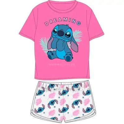 Lilo-og-Stitch-sommersæt-pyjamas-pink-2-8-år