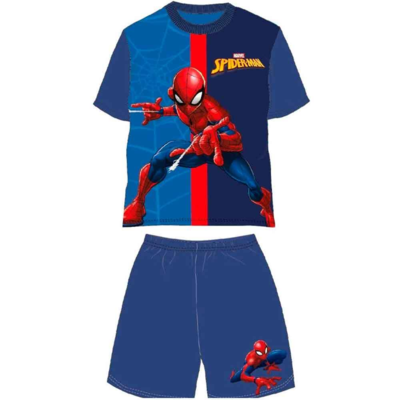 Spiderman-kort-pyjamas-navy-2-8-år.