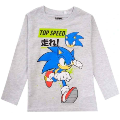 Sonic-The-Hedhehog-T-shirt-Grå-4-9-år-Top-Speed