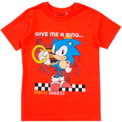 Sonic-The-Hedgehog-t-shirt-rød-4-9-år