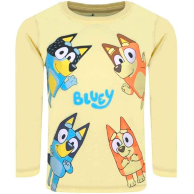 Bluey-T-shirt-Langærmet-Gul-2-6-år-Family-Bluey.