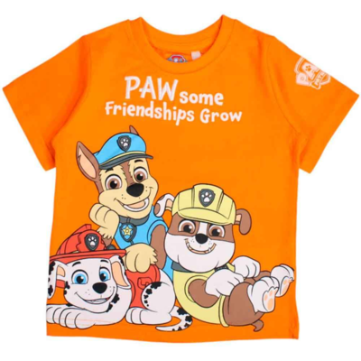 Paw-Patrol-t-shirt-kortærmet-orange-3-8-år-Pawsome