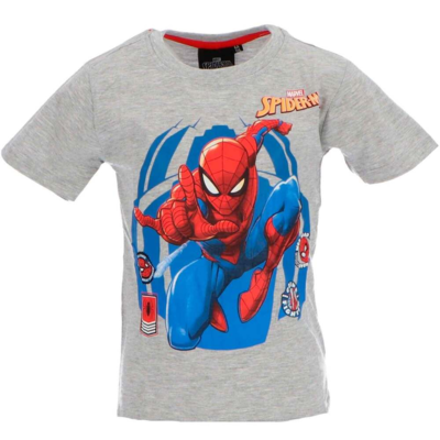 Spiderman-t-shirt-kortærmet-ensfarvet-grå-3-8-år