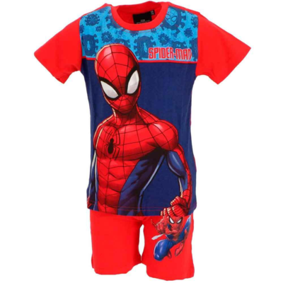 Marvel-Spiderman-sommerpyjamas-rød-3-8-år.