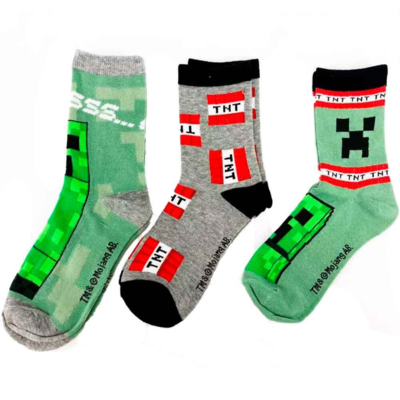 Minecraft-Strømper-3-pak-TNT-27-38