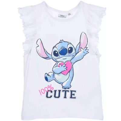 Lilo-og-Stitch-kortærmet-t-shirt-hvid-3-8-år-Cute