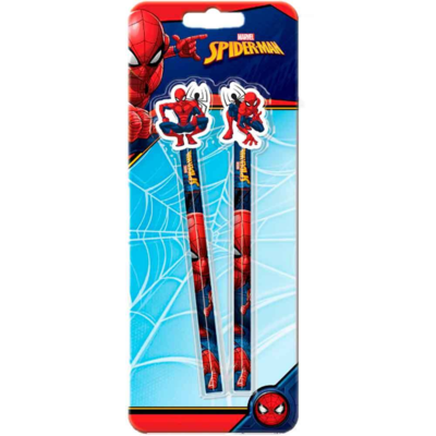 Spiderman-2-stk.-blyanter-med-viskelæder-i-toppen
