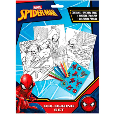 Spiderman-tegnesæt-med-farveblyanter-6stk