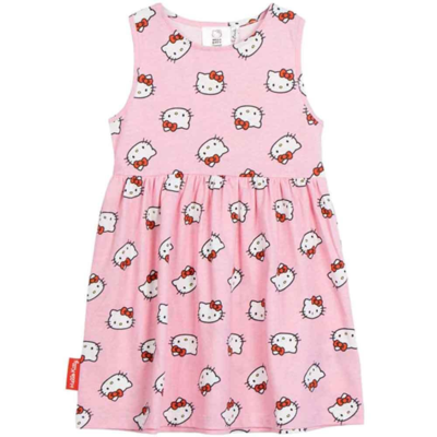 Hello-Kitty-kjole-lyserød-5-12-år-bomuld