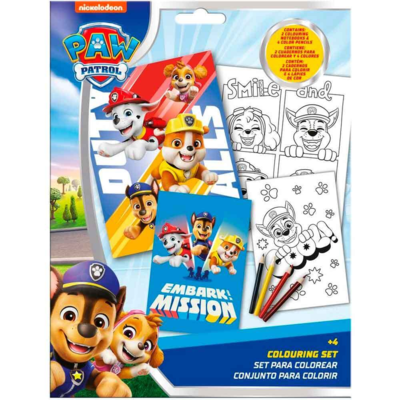 Paw-Patrol-malebøger-2-stk-med-4-farveblyanter