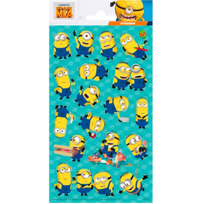 Minions-4-Klistermærker-Glitter-1-ark-Grusomme-mig