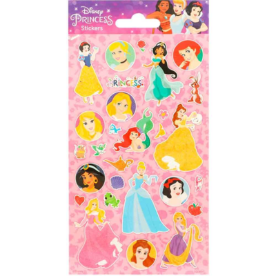 Disney-Princess-Klistermærker-Glitter-1-ark-26-mærker