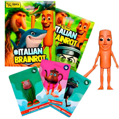 Italian-Brainrot-Figur-og-3-samlekort.
