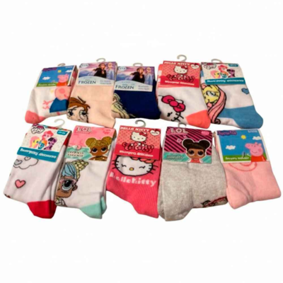 Pigestrømper Assorteret Mix – Gurli Gris, Frost, LOL, Pony & Hello Kitty (Str. 23-34) 1-stk