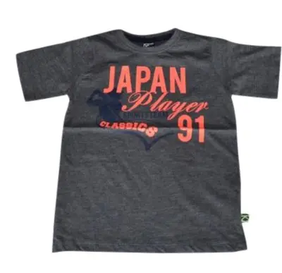Kortærmet T-shirt gråmelange Japan - KIDS-UP