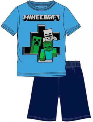 Minecraft Sommerpyjamas blå