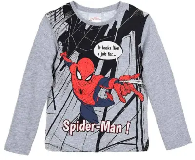 Langærmet Spiderman t-shirt i grå