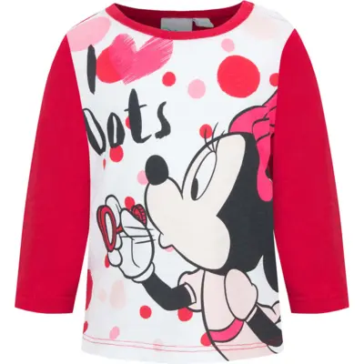 Minnie Mouse t-shirt rød I love dots