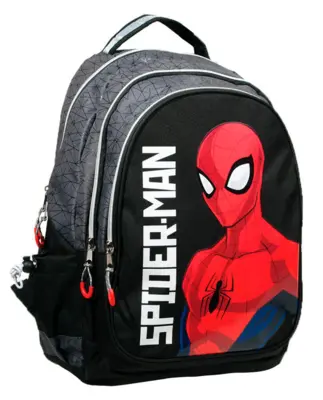 Spiderman skoletaske sort grå 45 cm