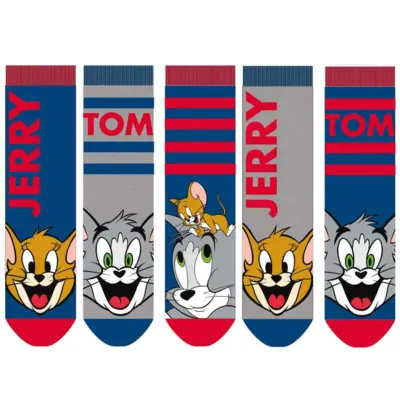 Tom og Jerry drengesokker 5 pak