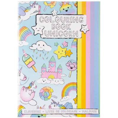 Malebog Enhjørninge A4 med Klistermærkeark