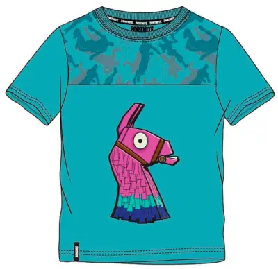 Fortnite t-shirt kort i blå med Llama