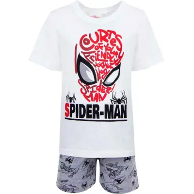 Spiderman pyjamas kort hvid