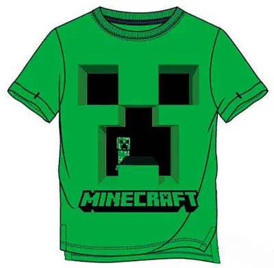 Grøn Minecraft kort t-shirt med creepers