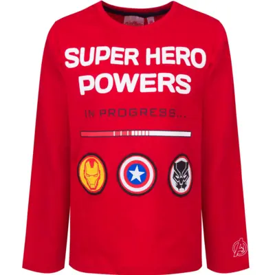 Avengers langærmet t-shirt rød Super Hero Powers