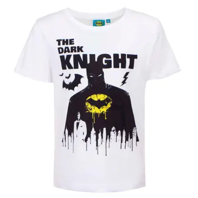 Batman t-shirt kort hvid Dark Knight